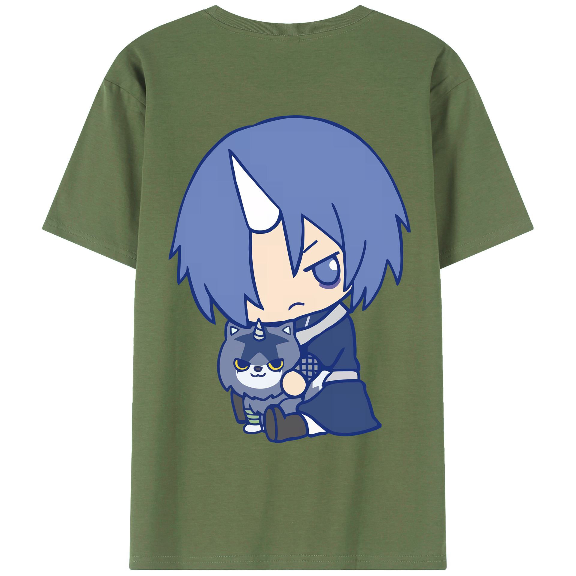 （画像用） 転スラ Regarding Reincarnated to Slime 綿100％ メンズ半袖Tシャツ（バックプリント） 通気性
